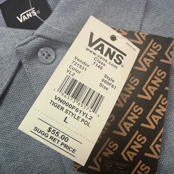 Vans Heather Blue Polo Shirt - Picture 3 of 4
